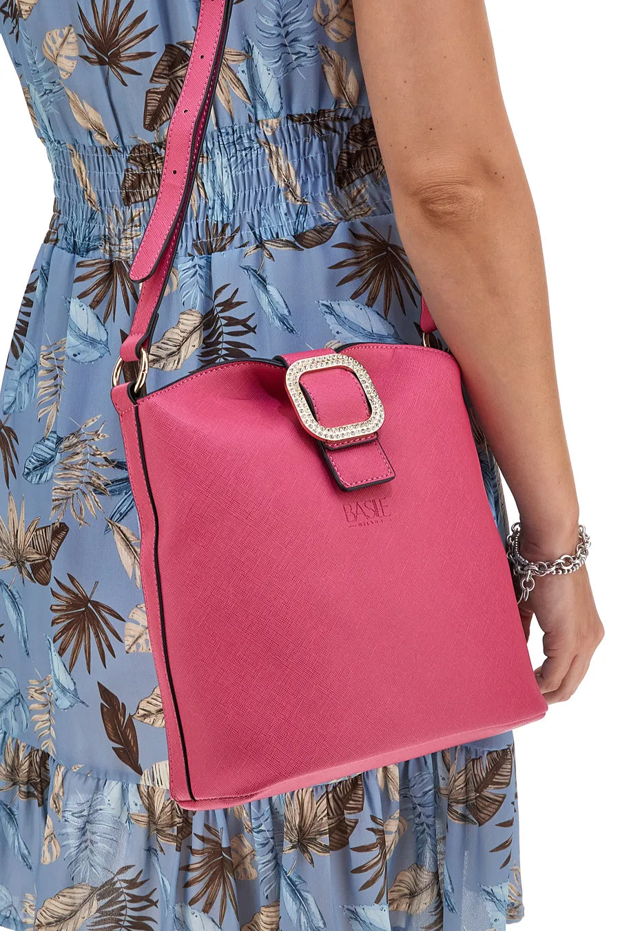   BASILE Borsa Fuxia a secchiello con tracolla regolabile CLASS BA12091