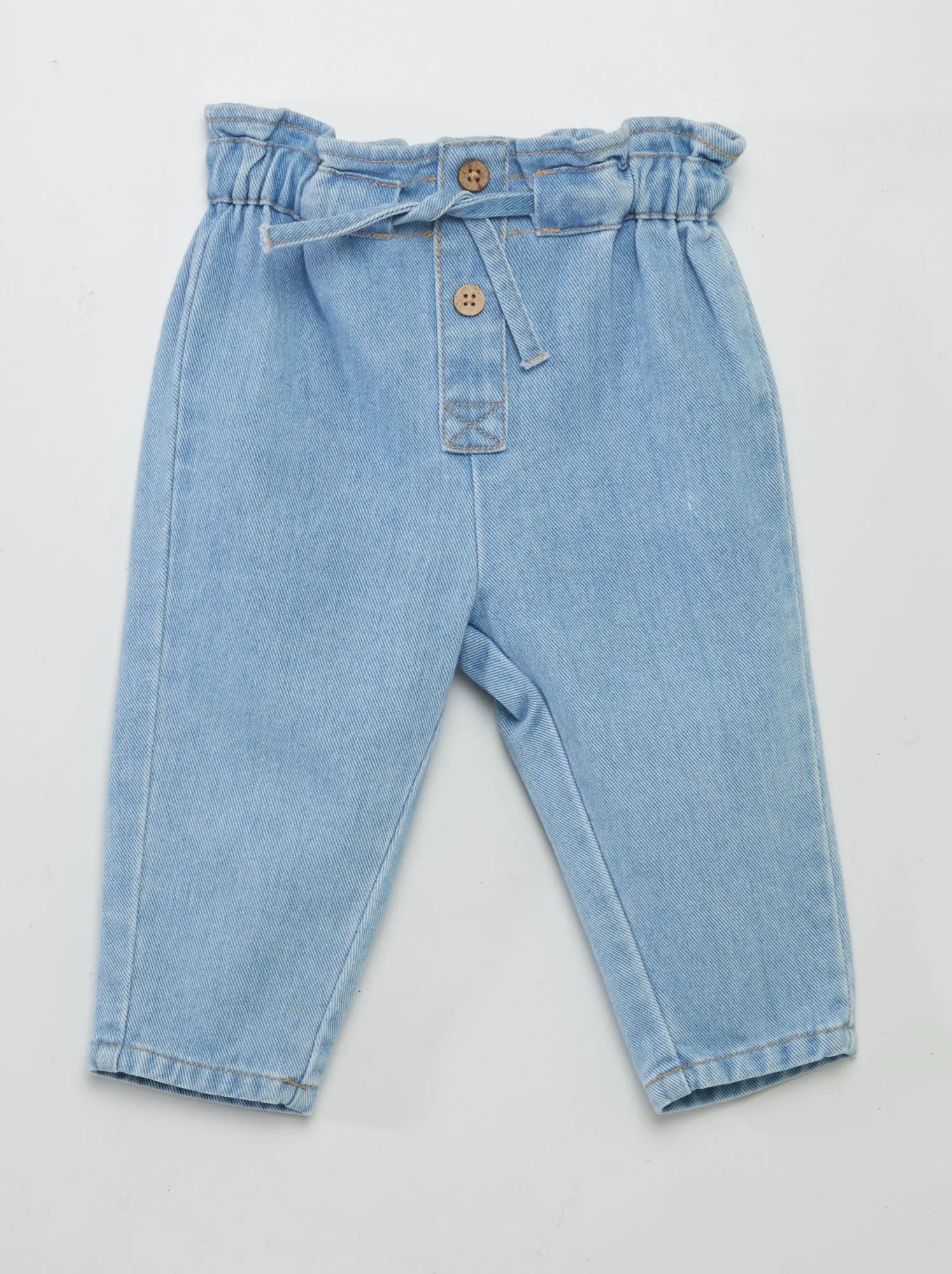 Pantaloni paperbag in jeans - BLU