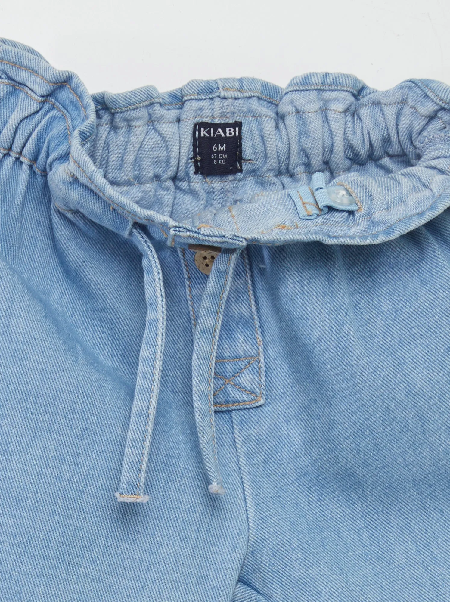 Pantaloni paperbag in jeans - BLU
