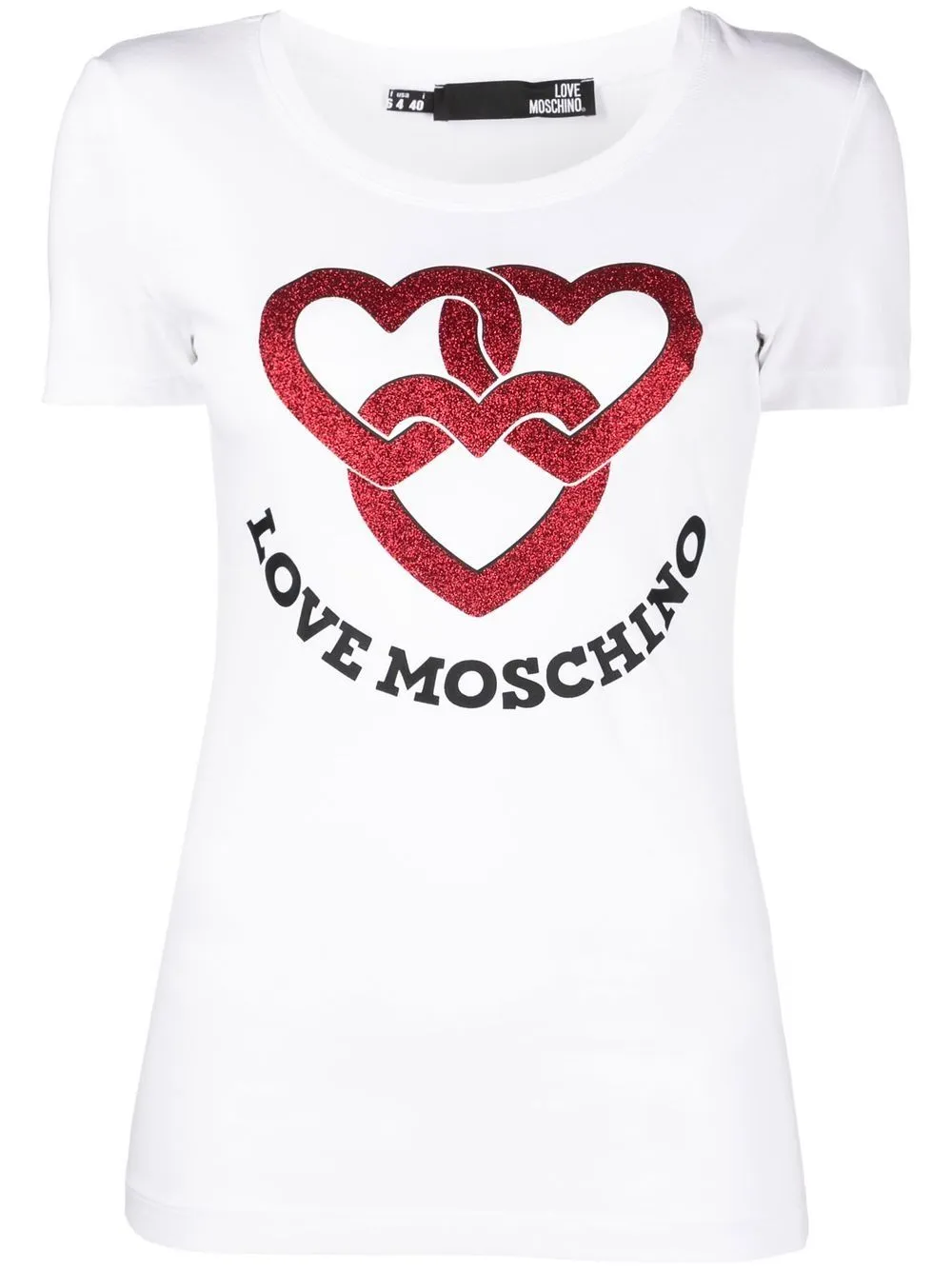 T-Shirt with Love Moschino Print / White